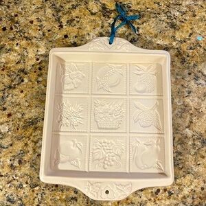 Cookie Mold Workshops OF Gerald E. Henn Fruit And Floral 9 Square Stoneware